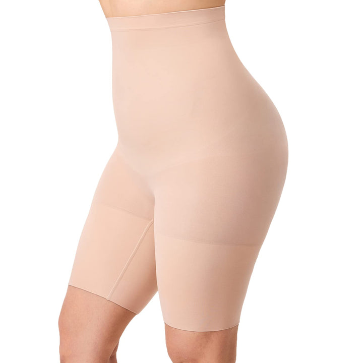 DELIMIRA Damen Miederhose mit Bein Miederpants Hohe Taille Bauch Weg Formender 50-52 Beige, 50-52 Be