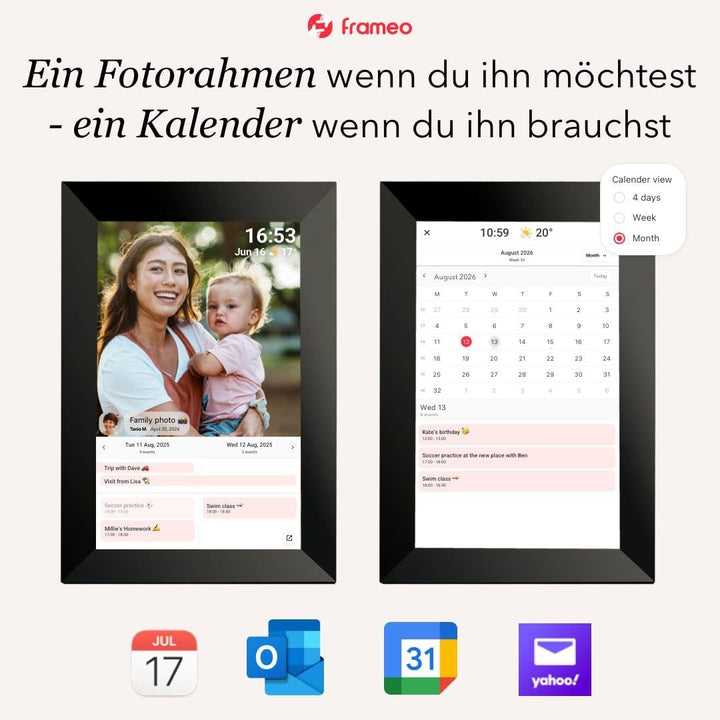 Cytem Digitaler Bilderrahmen 15.6 Zoll mit WLAN &amp; Frameo, Anti-Glare Matt, 64GB Speicher, Bewegungss