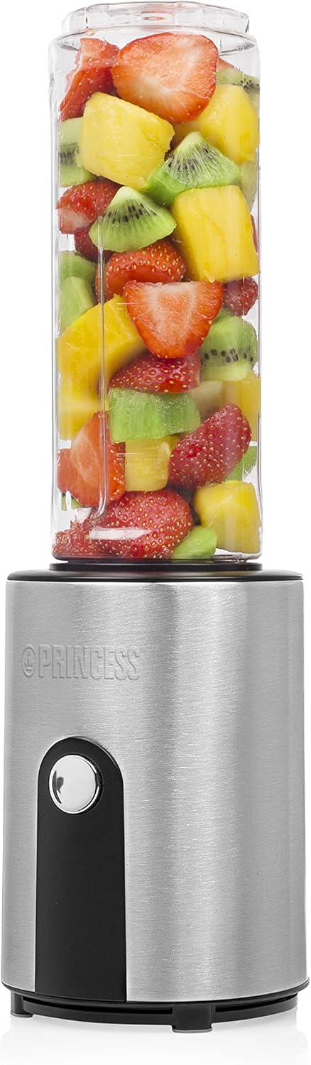 Princess Smoothie Maker to go - Standmixer mit Trinkflasche, 600ml Tritan Behälter, 300 Watt, 217401