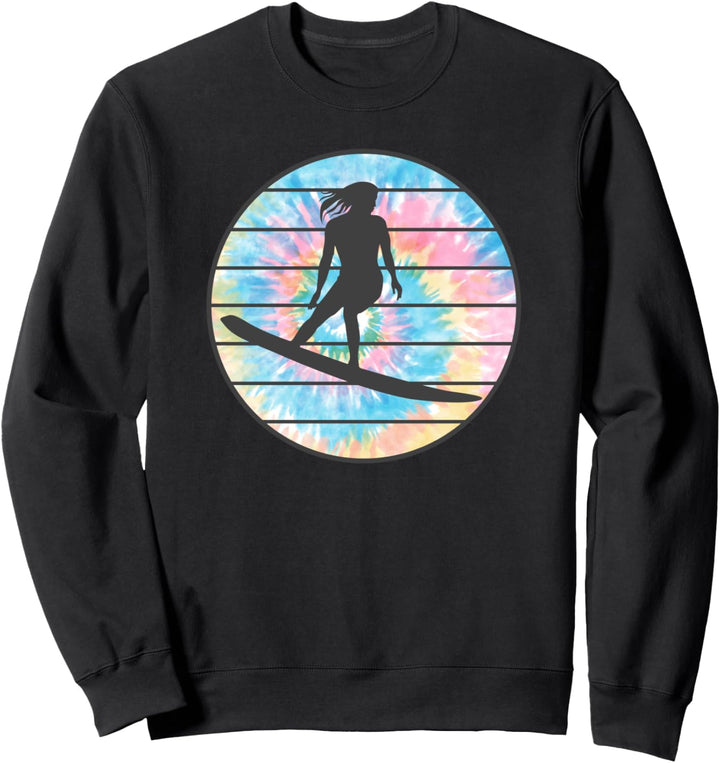 Tie Dye Surfboard Surfen Mädchen Sweatshirt