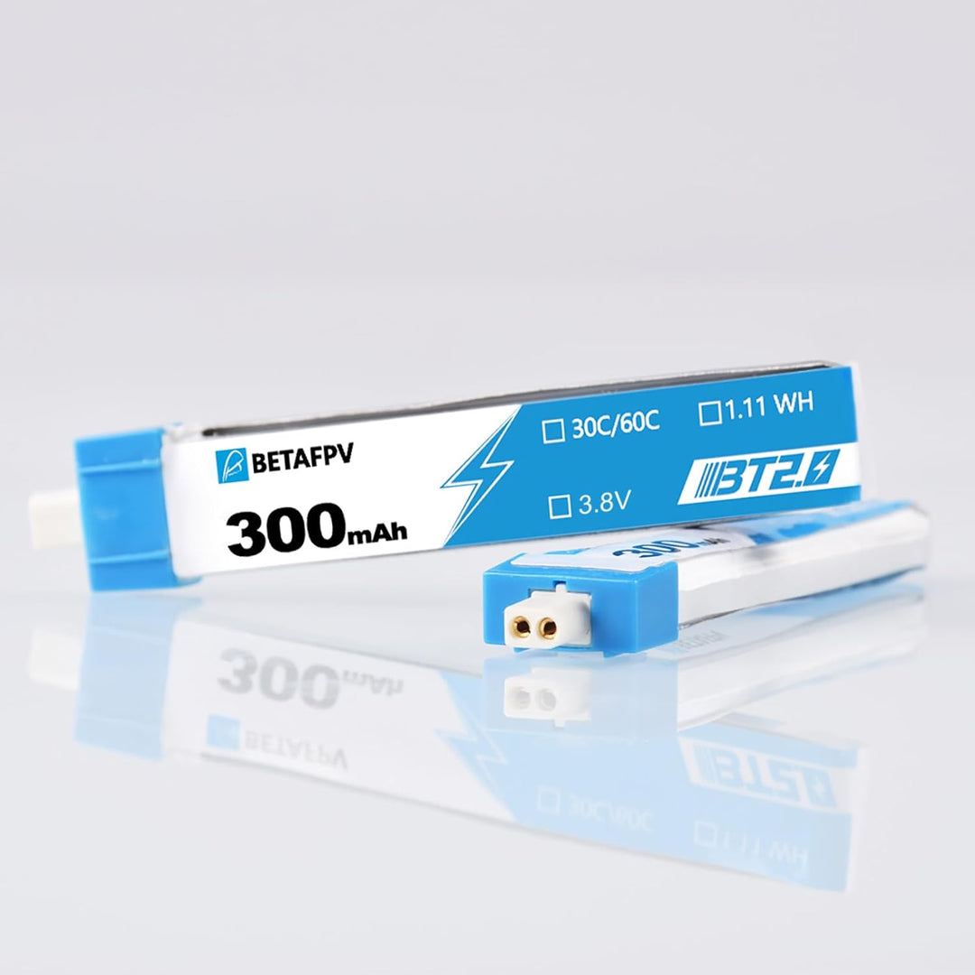 BETAFPV 8pcs BT2.0 300mAh 1S Lipo Batterie 3.8V 30C/60C FPV Lipo Akku mit 1.0mm Banana Anschluss für