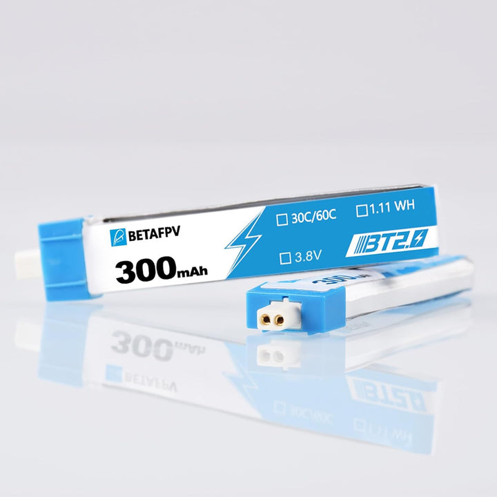 BETAFPV 8pcs BT2.0 300mAh 1S Lipo Batterie 3.8V 30C/60C FPV Lipo Akku mit 1.0mm Banana Anschluss für