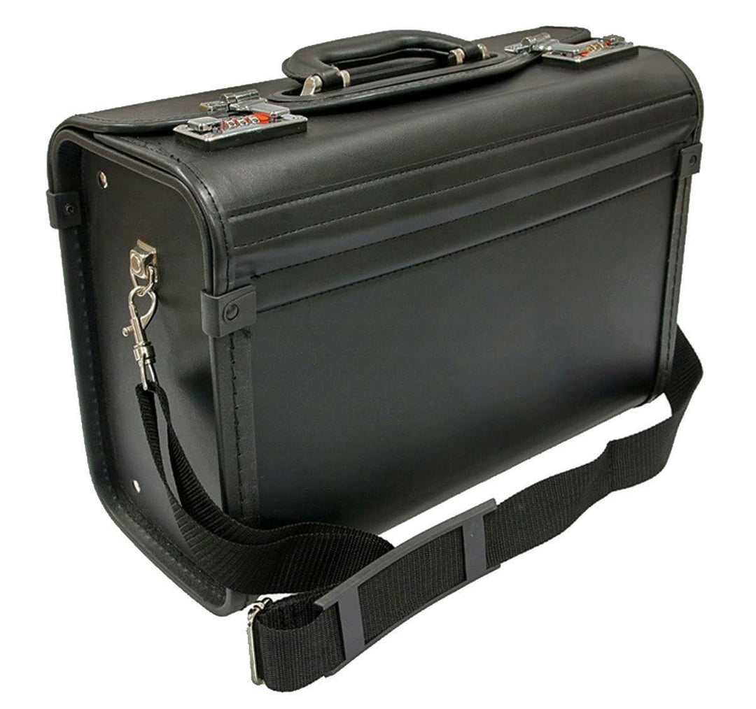 Pilotenkoffer, Schwarz, Handgepäck, 41 cm, 15 Liter, Kunstleder, Wasserfest, Abnehmbare Schulterriem