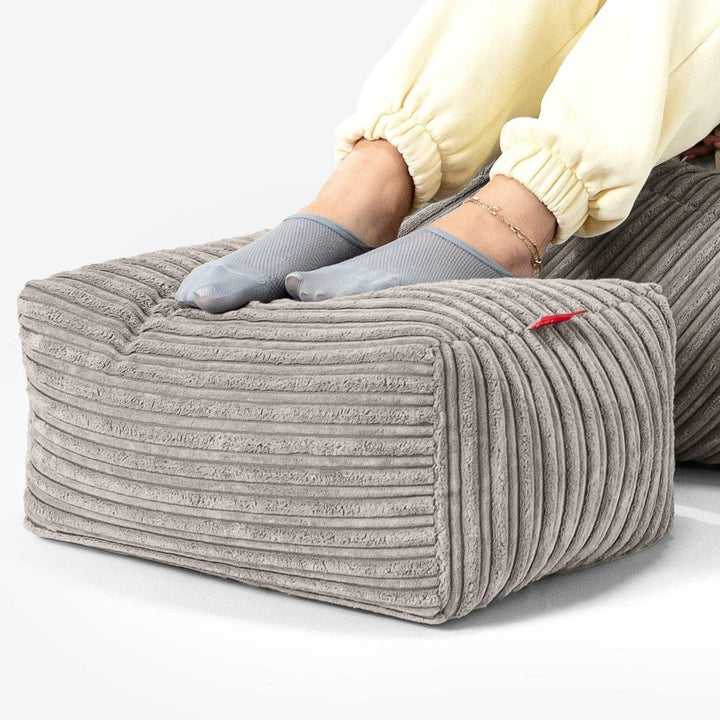 Lounge Pug, Fusshocker Pouf, Cord Nerzfarben, Cord Nerz