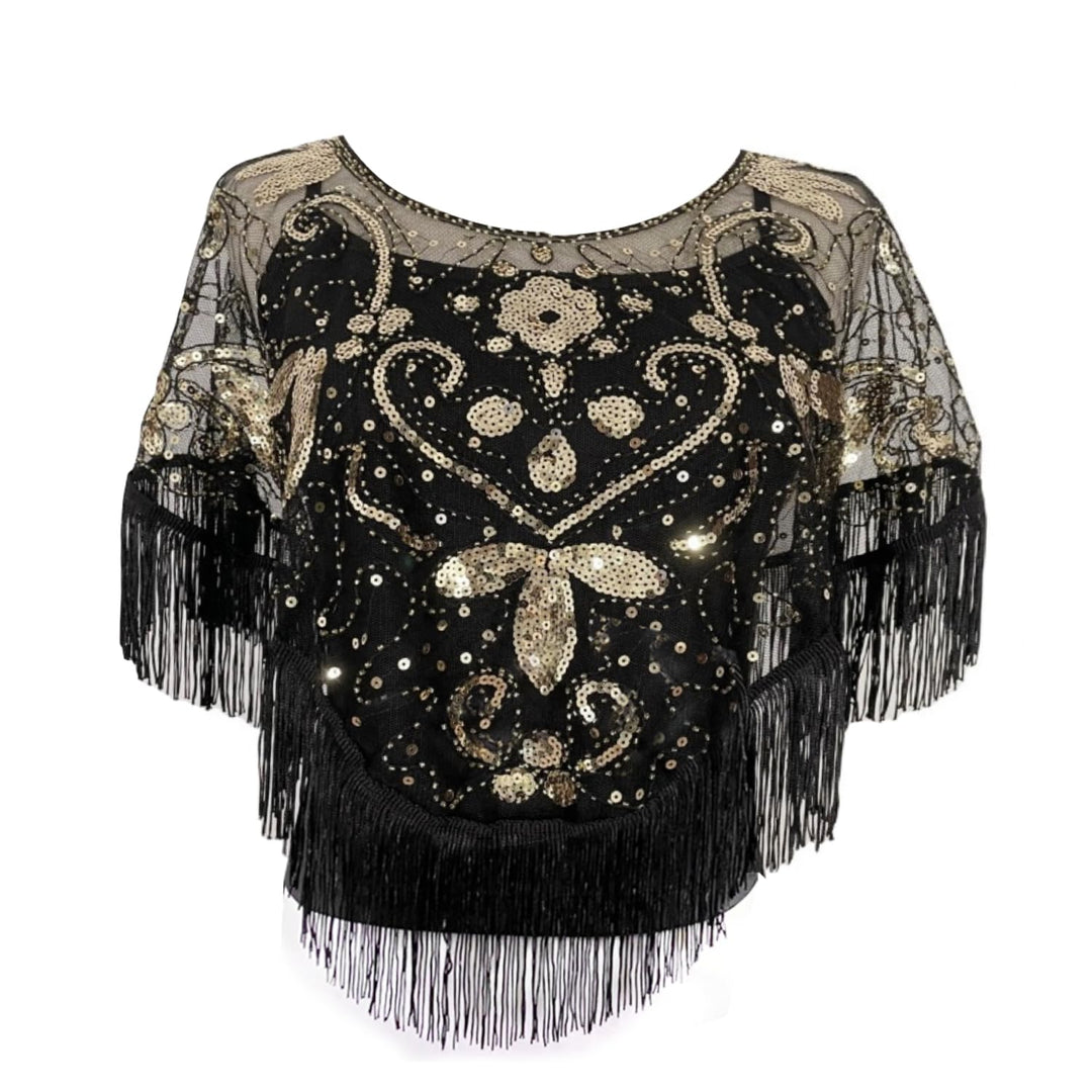 1920er Jahre Schal Abendumhang 20er Jahre Art Deco Abendschal mit Fransen Flapper Umhang Schal Abend