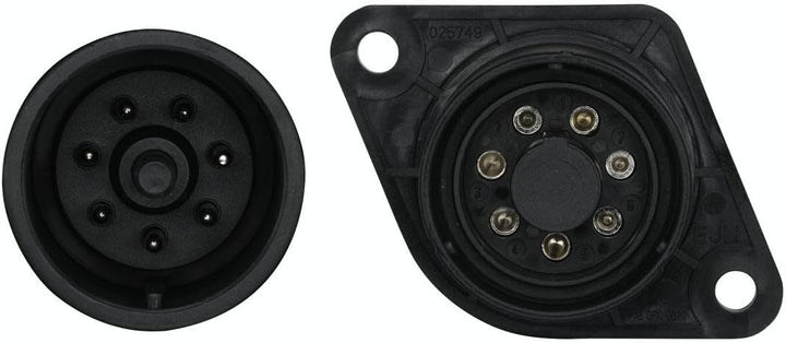 HELLA Steckdose - 24V - 7-polig - Stecker: Crimpkontakt - schwarz - DIN/ISO: 7638-1 - Menge: 1 - 8JB