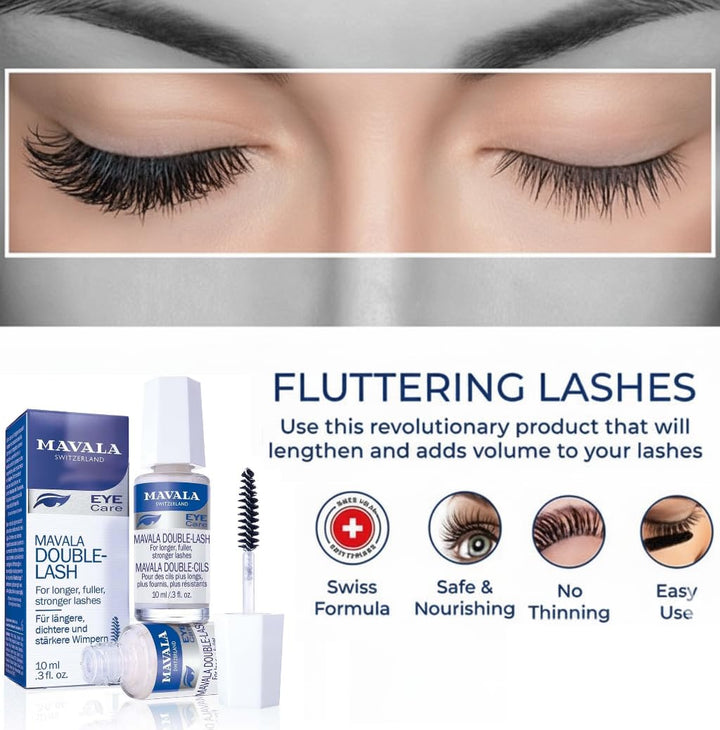 Mavala Double Lash- Strengthens Lashes Eyebrows For A Longer, Denser Stronger Effect, 10 ml (1er Pac