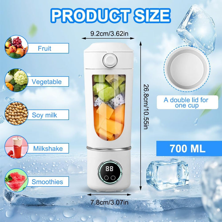 Tragbarer Mixer, Mini Standmixer Blender, 700ml Tragbarer Mixer Smoothie Maker, With 12 Stainless St