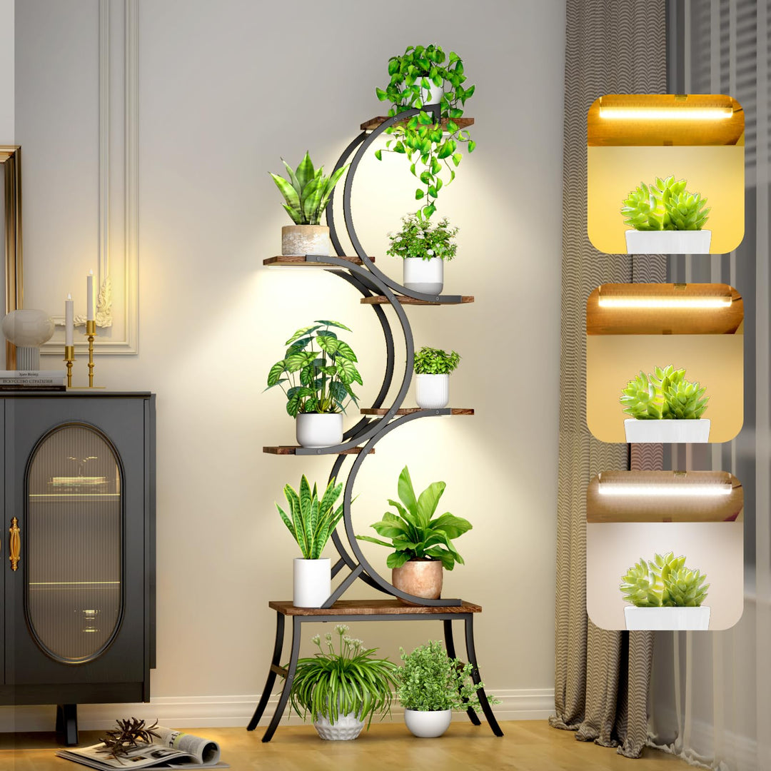 160cm Pflanzenständer Pflanzenregal mit Wachstumslicht für den Innenbereich,Dekoratives Blumenstände