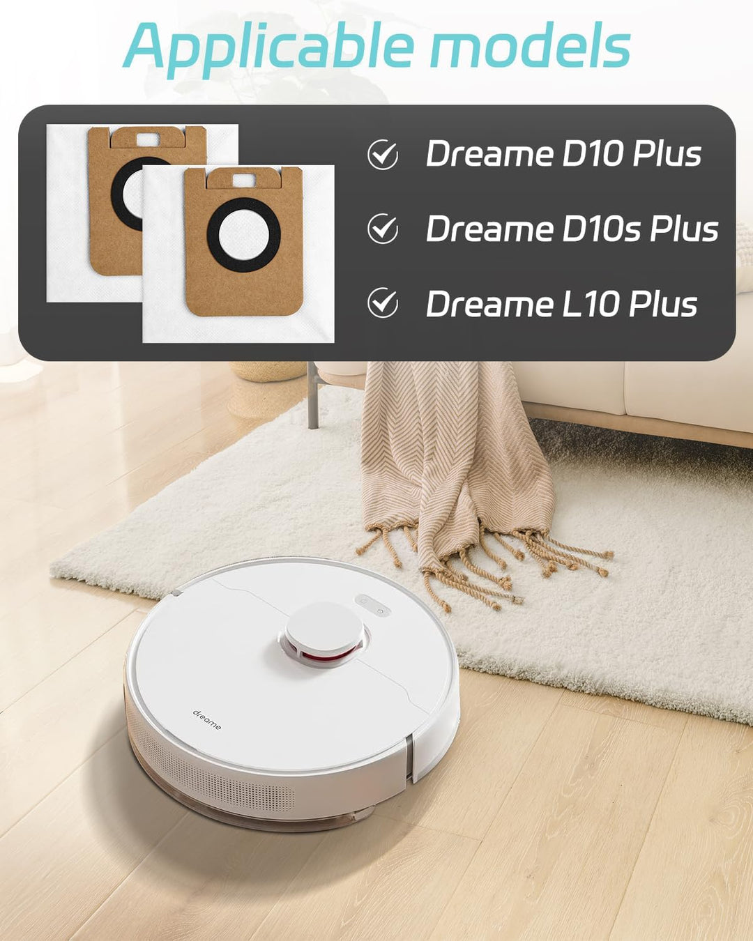 14 Stück Staubbeutel Zubehörset für Dreame D10 Plus / D10s Plus / L10 Plus Ersatzteil Zubehör Beutel