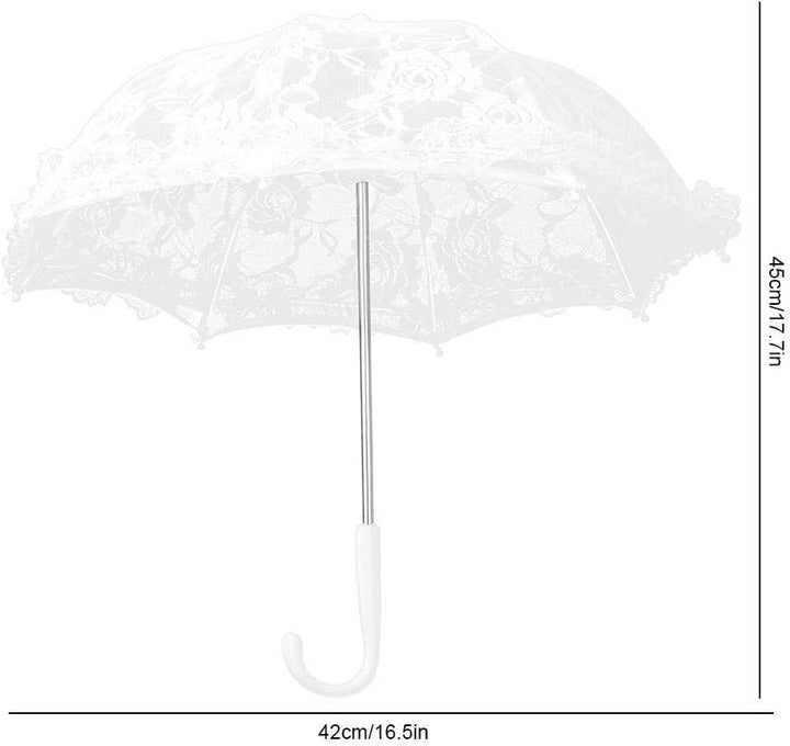 Mumusuki Weisser Spitze-Regenschirm-Handwerks-Blumen-Stickerei-Regenschirm-Gebrauch für Brautpartei-