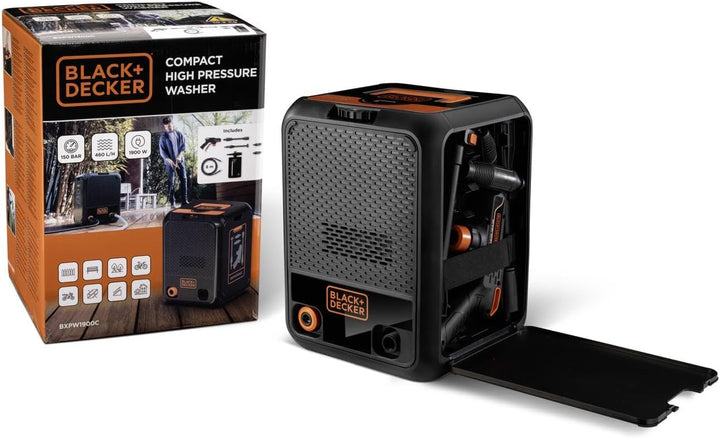 Black+Decker Hochdruckreiniger BXPW1900C, Kompakt, Hochdruck, für Auto und Aussenbereiche, max. Druc
