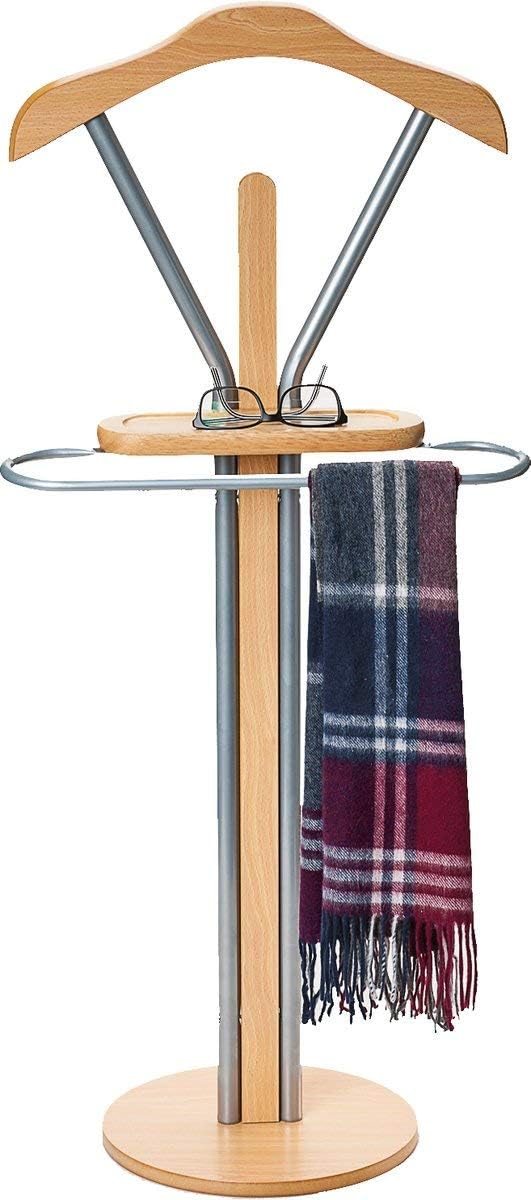 Zeller 17102 Herrendiener, Holz/Metall / 45 x 30 x 108 cm, natur hell Natur Hell Single, Natur Hell