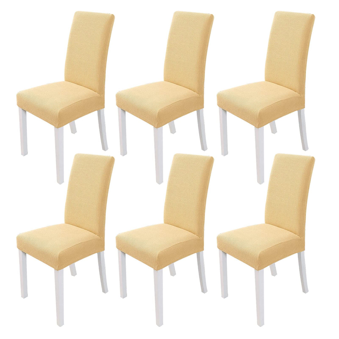 PETCUTE Stuhlhusse stuhlbezug Stretch Hussen für Stühle Spandex Stuhlhussen für Hochzeit Beige 6er S