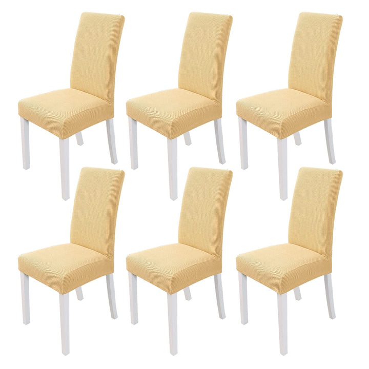 PETCUTE Stuhlhusse stuhlbezug Stretch Hussen für Stühle Spandex Stuhlhussen für Hochzeit Beige 6er S
