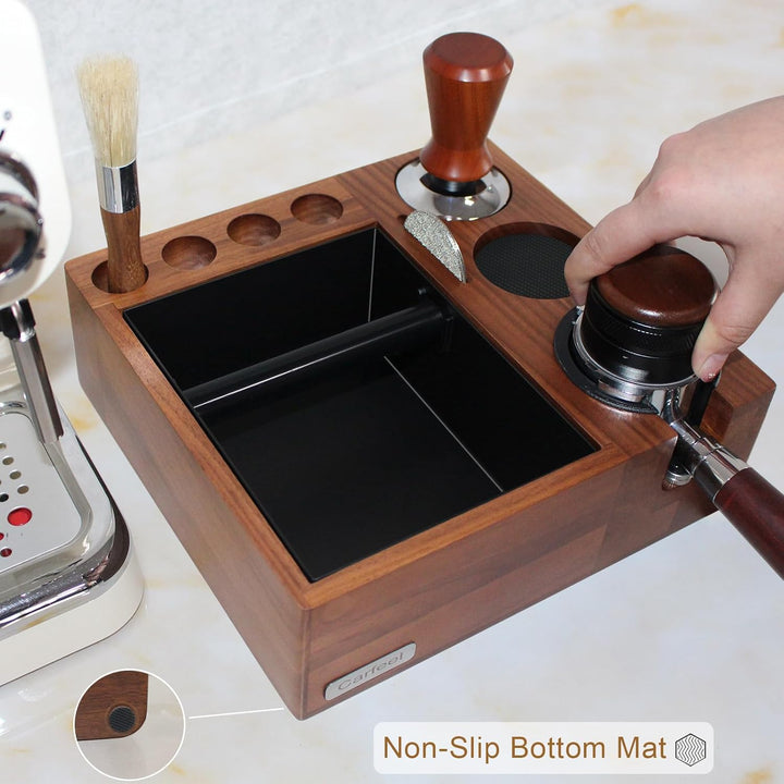 9-in-1-Siebträgerhalter für 51/54 mm Espresso-Tamping-Station mit rutschfester multifunktionaler Esp