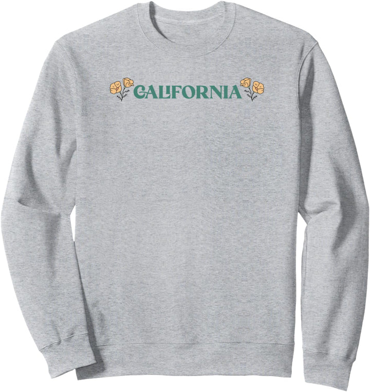 Trendy California Landmarks Icon Map & Text Front & Back Sweatshirt