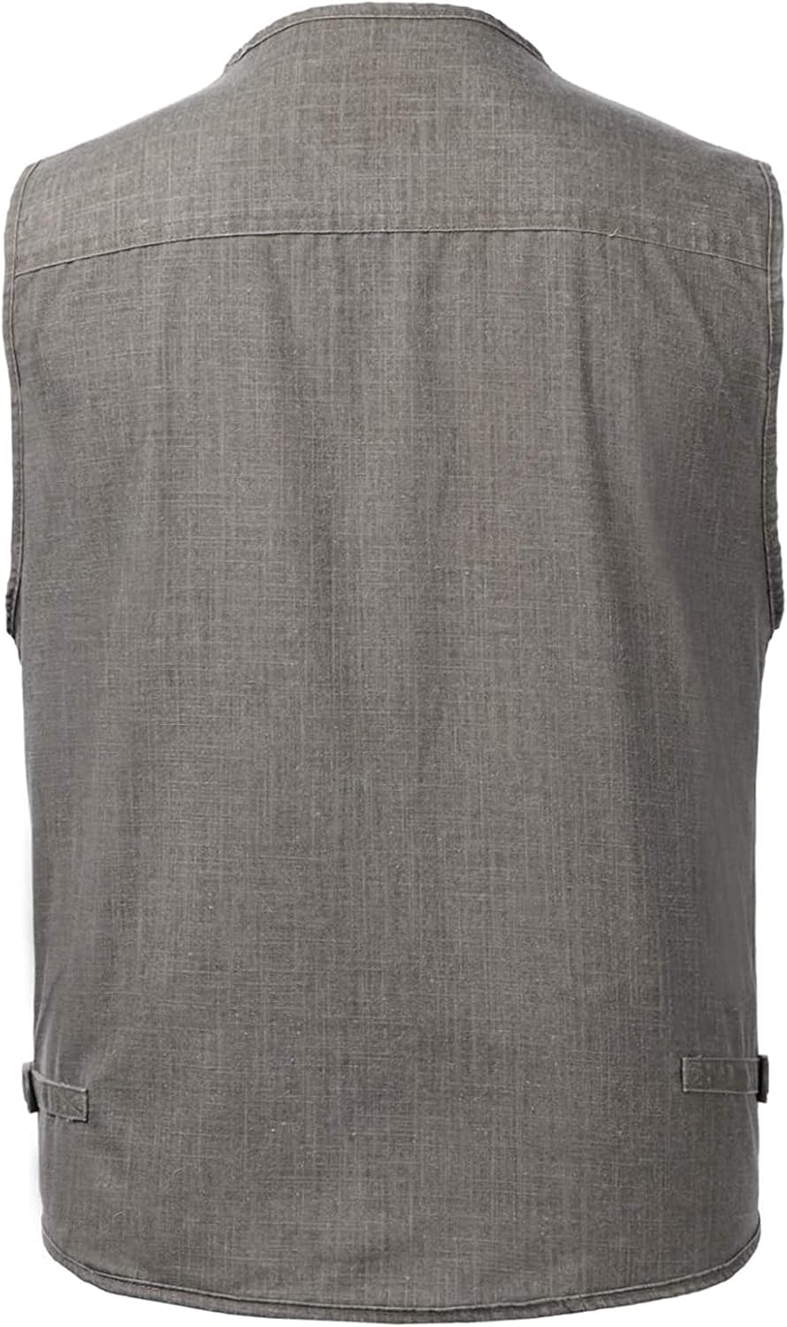 Btmpmcs Herren Outdoor Anglerweste mit vielen praktischen Taschen Sommer Atmungsaktiv Multifunktions