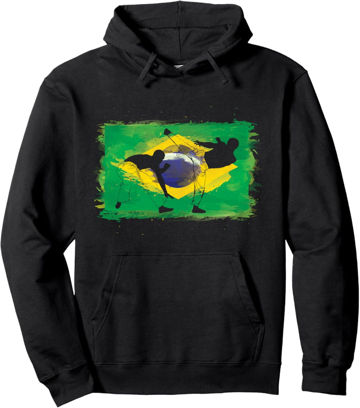 Capoeira Kampfkunst Kampftanz - Brasilien Flagge Kampfsport Pullover Hoodie