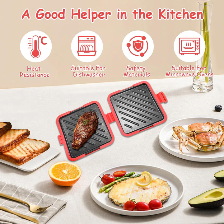 Sandwichmaker Mikrowelle, Mini Sandwichmaker für Mikrowelle und Backofen, Mikrowellen Sandwichtoaste