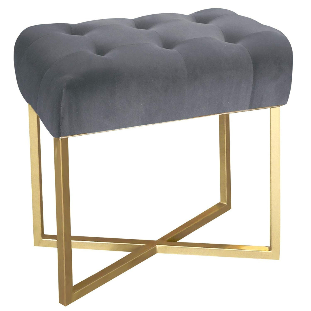 Menzzo Hocker & Sitzbänke, Metall, Silber, L50 x P30 x H50 cm, Silber