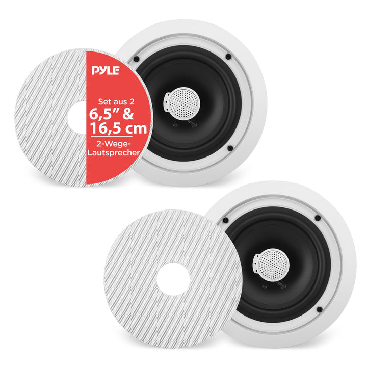 Pyle PDIC60 Lautsprecher, 2.0 Kanäle, Verkabelt, Terminal, Weiss, 125 W, 65 - 22000 Hz