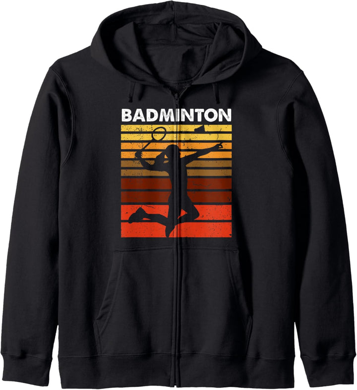 Badminton Sport Retro Vintage Badmintonspieler Kapuzenjacke
