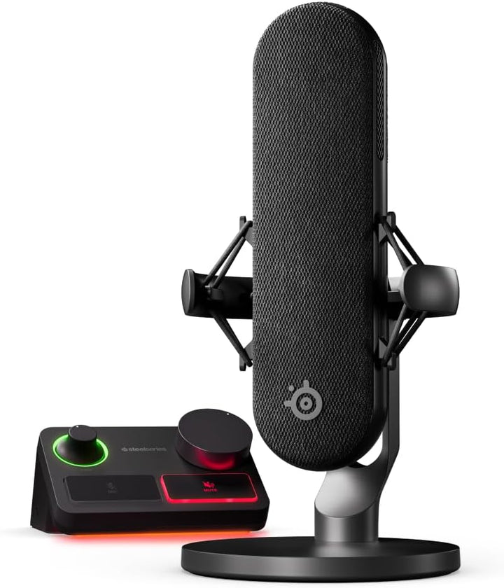 SteelSeries Alias Pro Kit – XLR-Mikrofon + Stream-Mixer – 3 Mal grössere Kapsel fürs Gaming, Streami