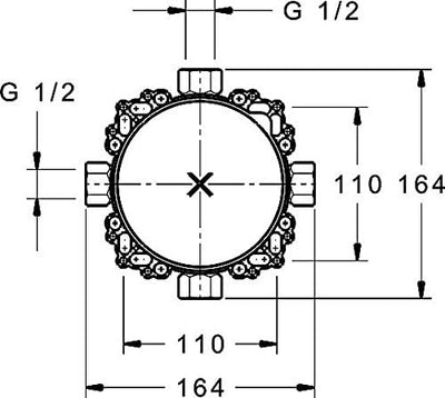 Hansa 80000000 Unterputz-Grundeinheit / Einbaukörper HANSABLUEBOX | Multifix-Befestigungssystem, eig