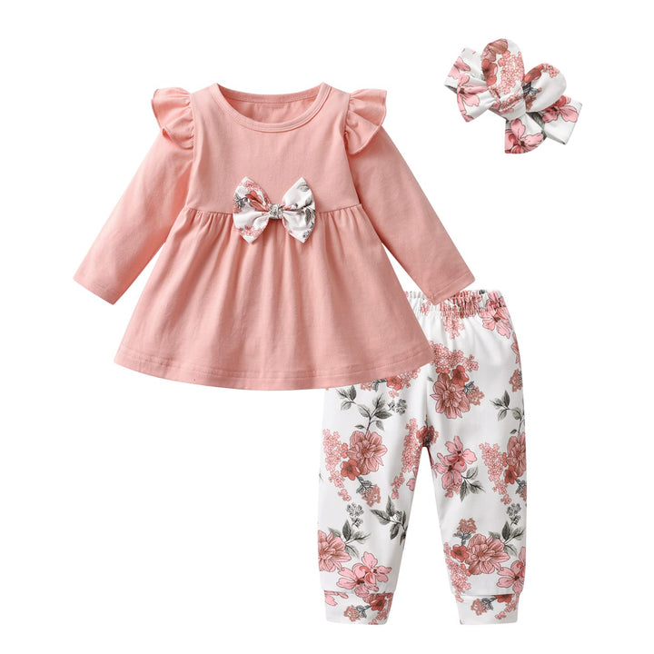 Joureker Baby Mädchen Kleidung Langarm Ruffle Tops und Floral gedruckt Hosen Kleinkind Baby Mädchen