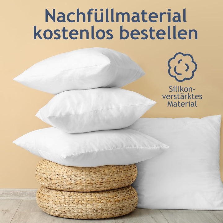 Blumtal Kopfkissen 80x80 cm 2er Set - Nackenkissen mit anpassbarer Füllung - 100% Mikrofaser & wasch