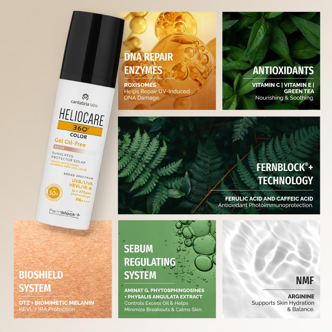 Heliocare 360 Gel-farbe Ölfrei Spf50 Beige 50ml