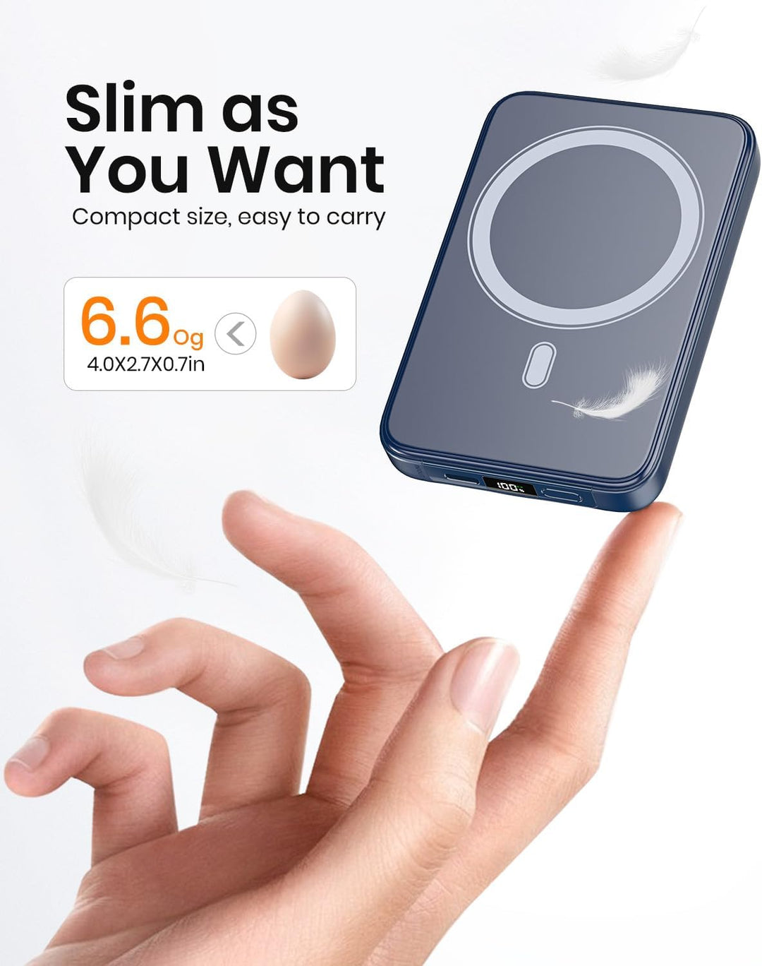 A ADDTOP Magnetic Power Bank 10000mAh- 20W Schnelllade iPhone Ladegerät for Magnetisch, UltraSlim Wi