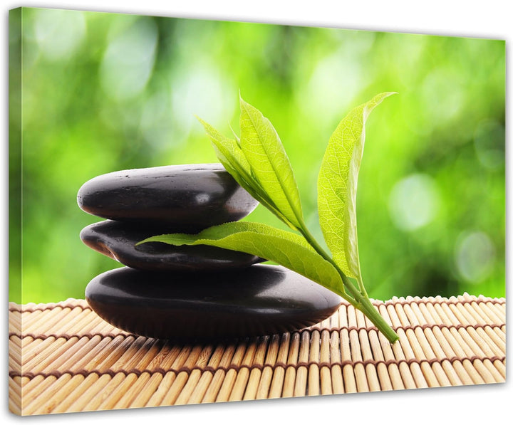 Bilderdepot24 Bild auf Leinwand | Zen Steine V in 70x50 cm als Wandbild | Wand-deko Dekoration Wohnu