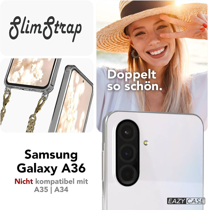 EAZY CASE Handykette kompatibel mit Galaxy A36 Handyhülle mit Metall Umhängeband und Ersatz Kordel s