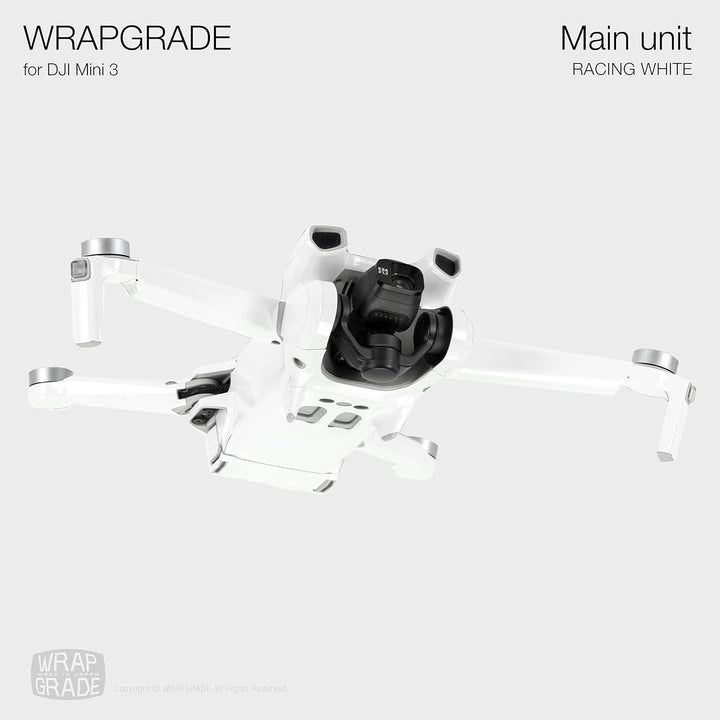 WRAPGRADE Skin Kompatibel mit DJI Mini 3 (Racing White)