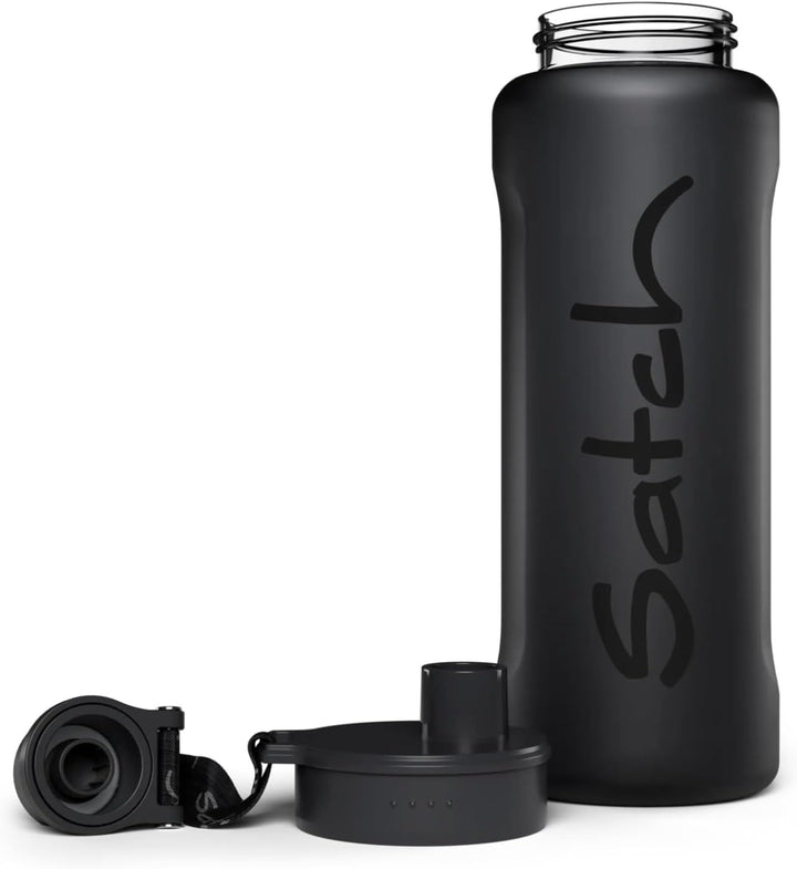 Satch XL Trinkflasche Schwarz | Auslaufsicher, spülmaschinengeeignet und widerstandsfähig mit 1000 m
