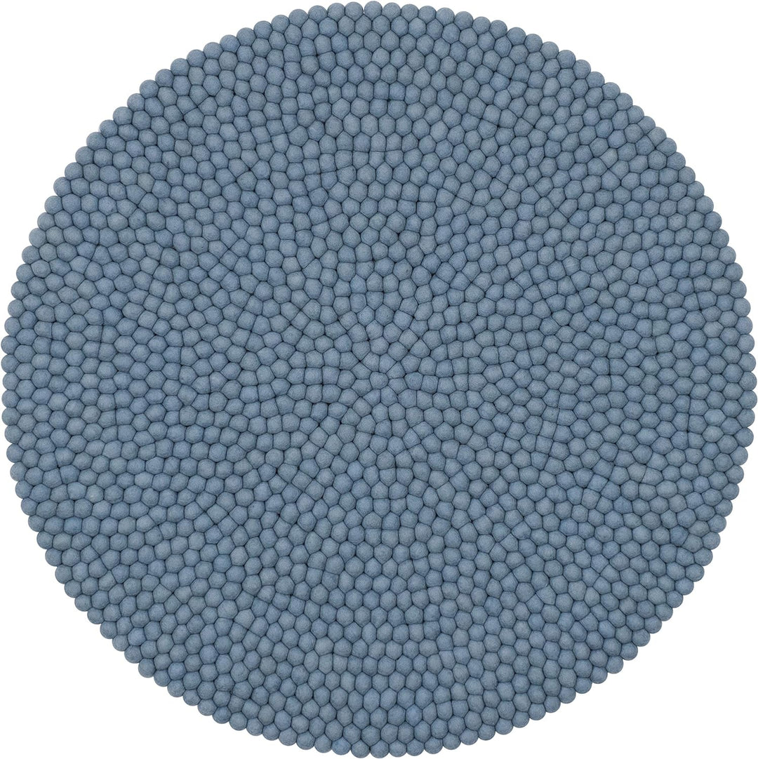 myfelt Mia Filzkugelteppich — Ø 90 cm, ideal für Schlaf-, Wohn-, Kinderzimmer, Flur & Bad Ø 120 cm H