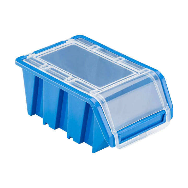 10 x Stapelbox mit Deckel Werkstatt Stapelkiste Sortierbox Box 100x155x70 Blau | stapelkisten kunsts