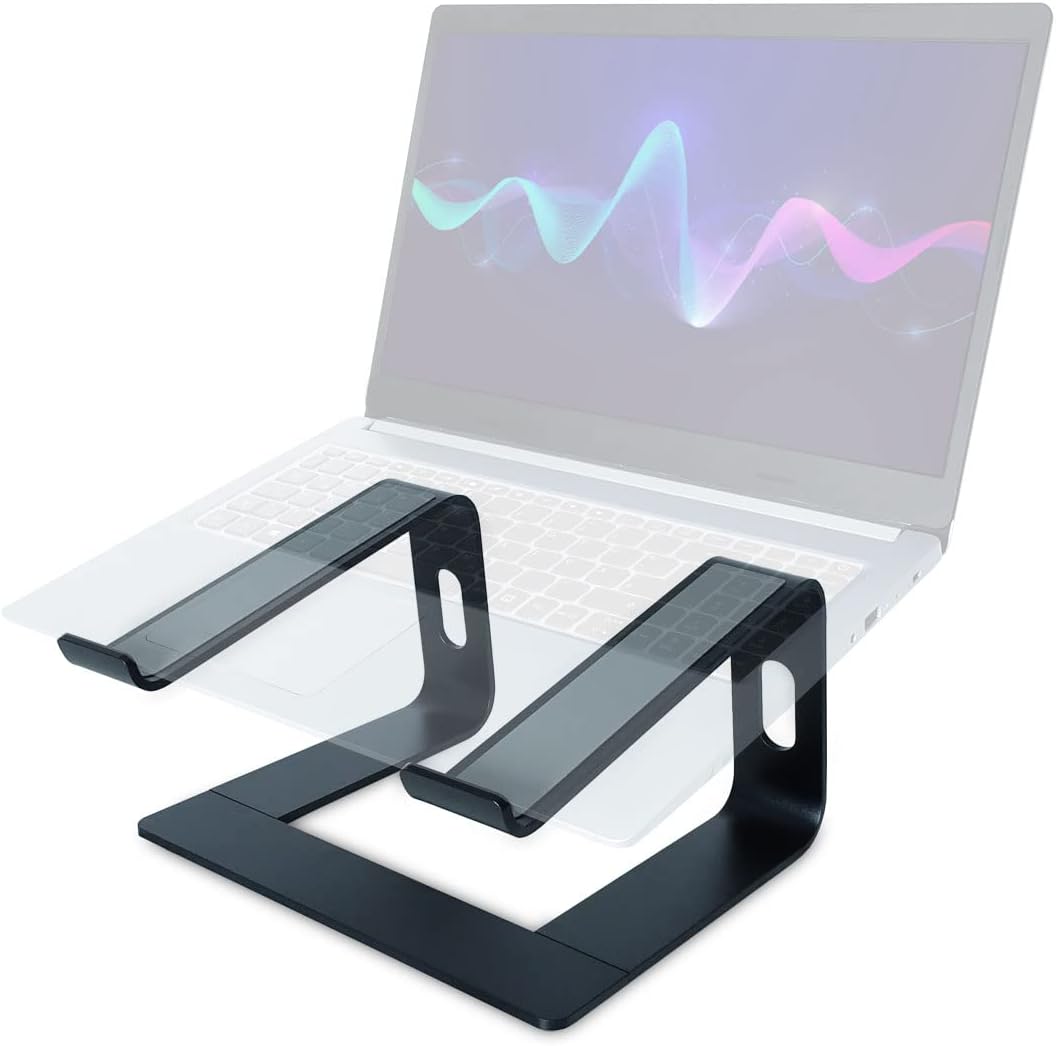 keepdrum RS102BK Laptop-Ständer für Notebooks 10-20 Zoll Schwarz, Schwarz