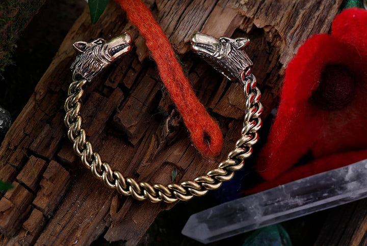 Windalf Wikinger Damen Armreif STARK Ø 5.6 cm Skandinavischer Armschmuck Handarbeit Bronze