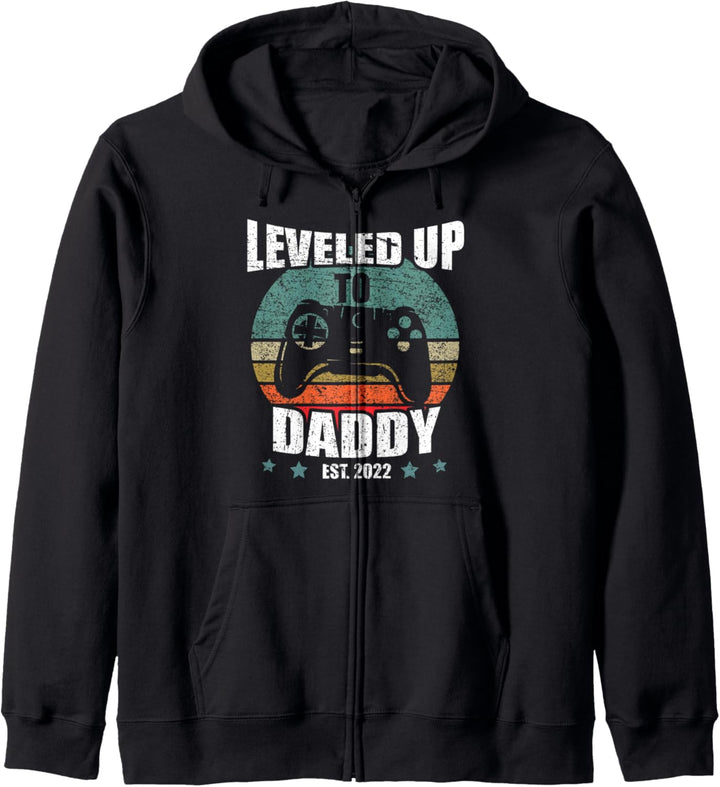 Lustiges Ich Werde Papa Geschenk Leveled Up To Daddy 2022 Kapuzenjacke