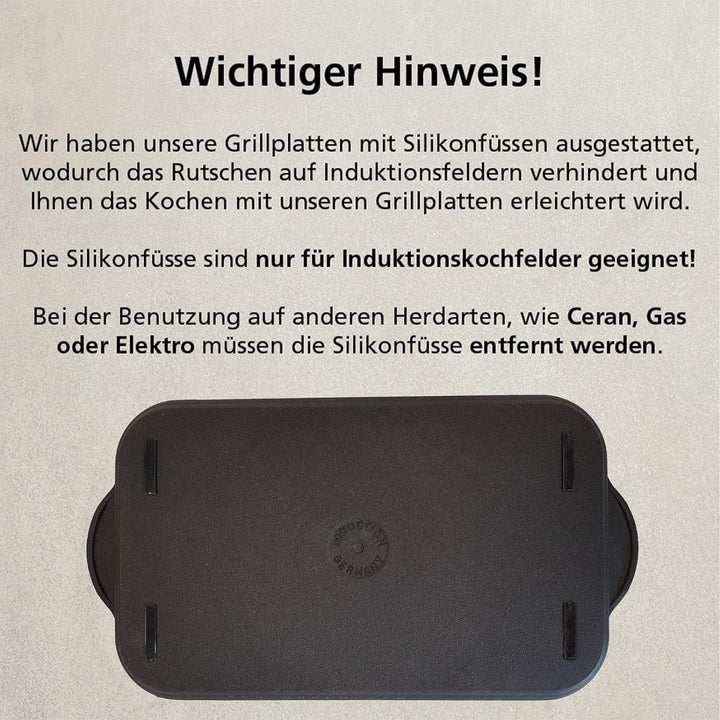 Eurolux BBQ-Grillplatte 43 x 28 cm - alle Herdarten inkl. Induktion - Antihaftversiegelung - Keramik