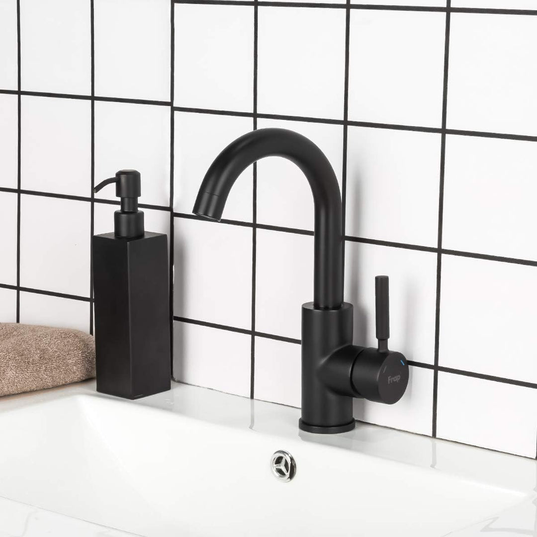Frap Wasseramartur Schwarz Bad, Moderner Stil Waschtischarmatur, Waschtischbatterie Einhebel-mischer