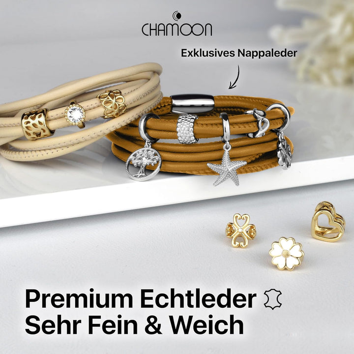 CHAMOON® Premium Lederarmband für Damen | Besonders fein &amp; weich | Praktischer Magnetverschluss aus