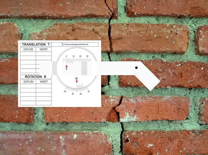 Sachverständigen-Zubehör® Rissmonitor als [Profi Messgerät] 1er Set | günstige Messlehre | Spaltmass