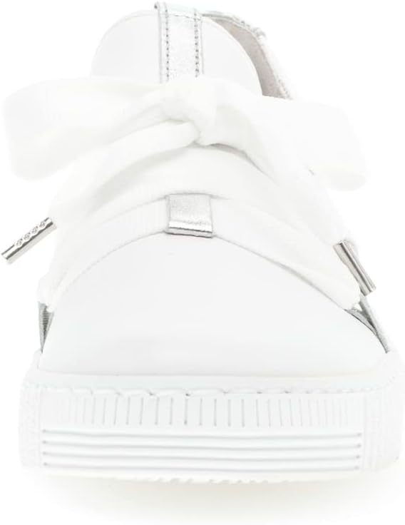 Gabor Damen Low-Top Sneaker, Frauen Halbschuhe,Wechselfussbett,Best Fitting 35 EU Weiss Silber Ice,