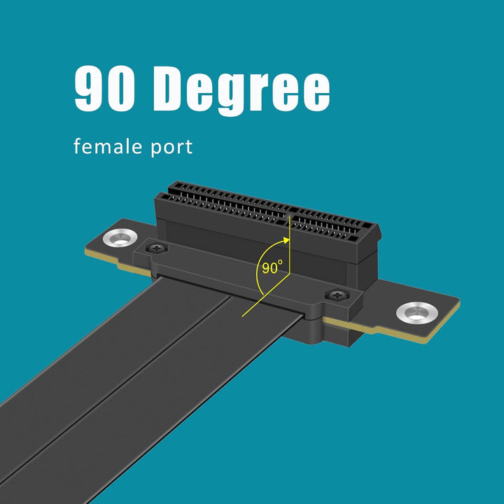 GLOTRENDS 60mm PCIe 3.0 X4 Riser Kabel für M.2, WiFi, Firewire, USB, Soundkarten, etc 60mm 0 bis 90