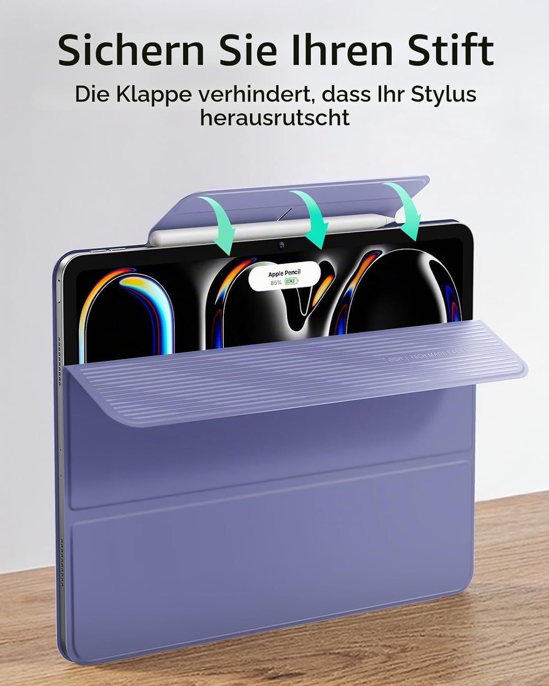 ESR für iPad Pro 13 Zoll Hülle M5/M4 (2025/2024), magnetische Befestigung, dünne Trifold Ständerhüll