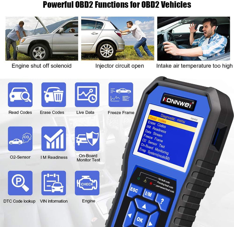 KONNWEI KW450 OBD2 Diagnosegerät Kompatibel Mit VAG Fahrzeuge Alle Systeme KFZ Auslesegerät Fehler M